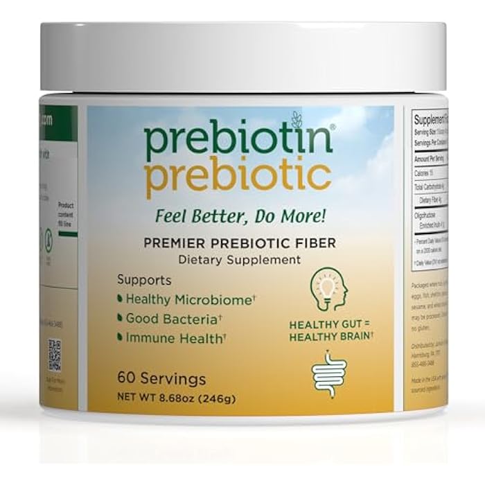 Prebiotin Prebiotic Fiber Supplement Powder � 8.68 oz � Supports Digestive Health � High Fiber, Boosts Probiotics, Reduces Hunger � All-Natural, Gluten-Free - Image 1