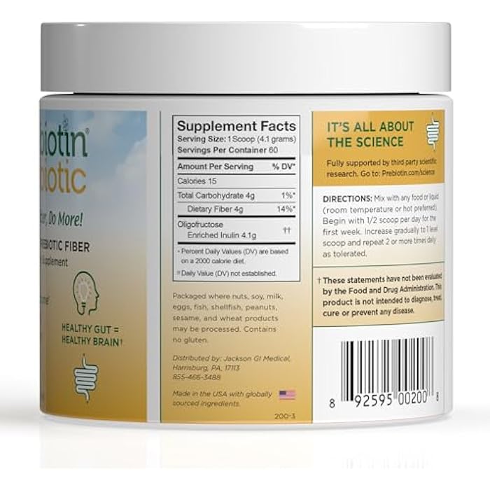 Prebiotin Prebiotic Fiber Supplement Powder � 8.68 oz � Supports Digestive Health � High Fiber, Boosts Probiotics, Reduces Hunger � All-Natural, Gluten-Free - Image 2