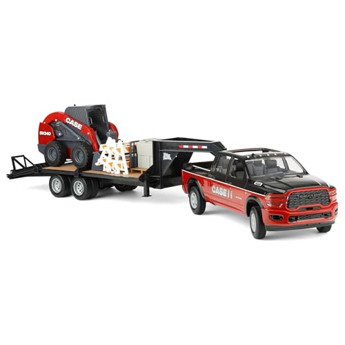 ERTL Big Farm 116 Case IH Ram Pickup Truck with Case SV340 Skid Loader Set 47638 - Image 5