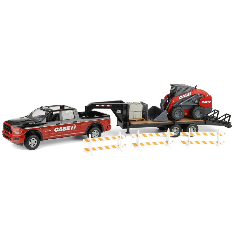 ERTL Big Farm 116 Case IH Ram Pickup Truck with Case SV340 Skid Loader Set 47638 - Image 3