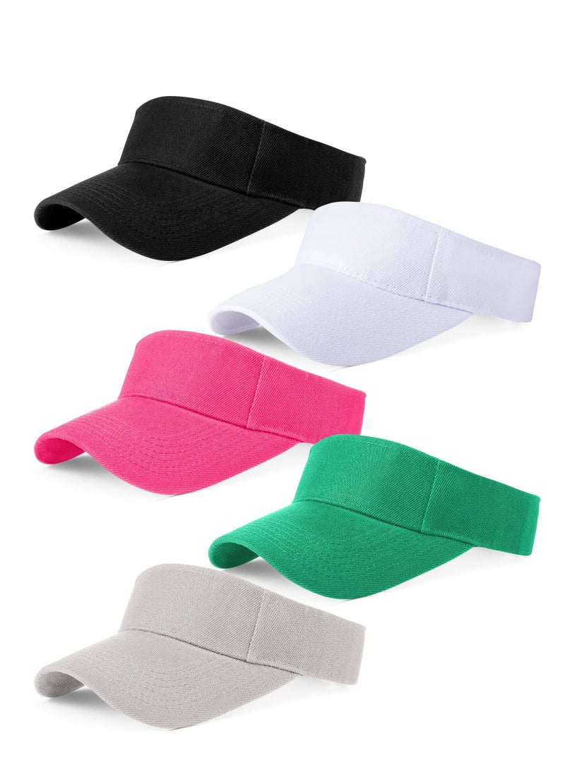 SYOSI 5 Pcs Sports Sun Visor Hats Visor Women Men Golf Visors Hat for Men Adjustable Visor Cap Athletic Visor Hat for Men Women - Image 1