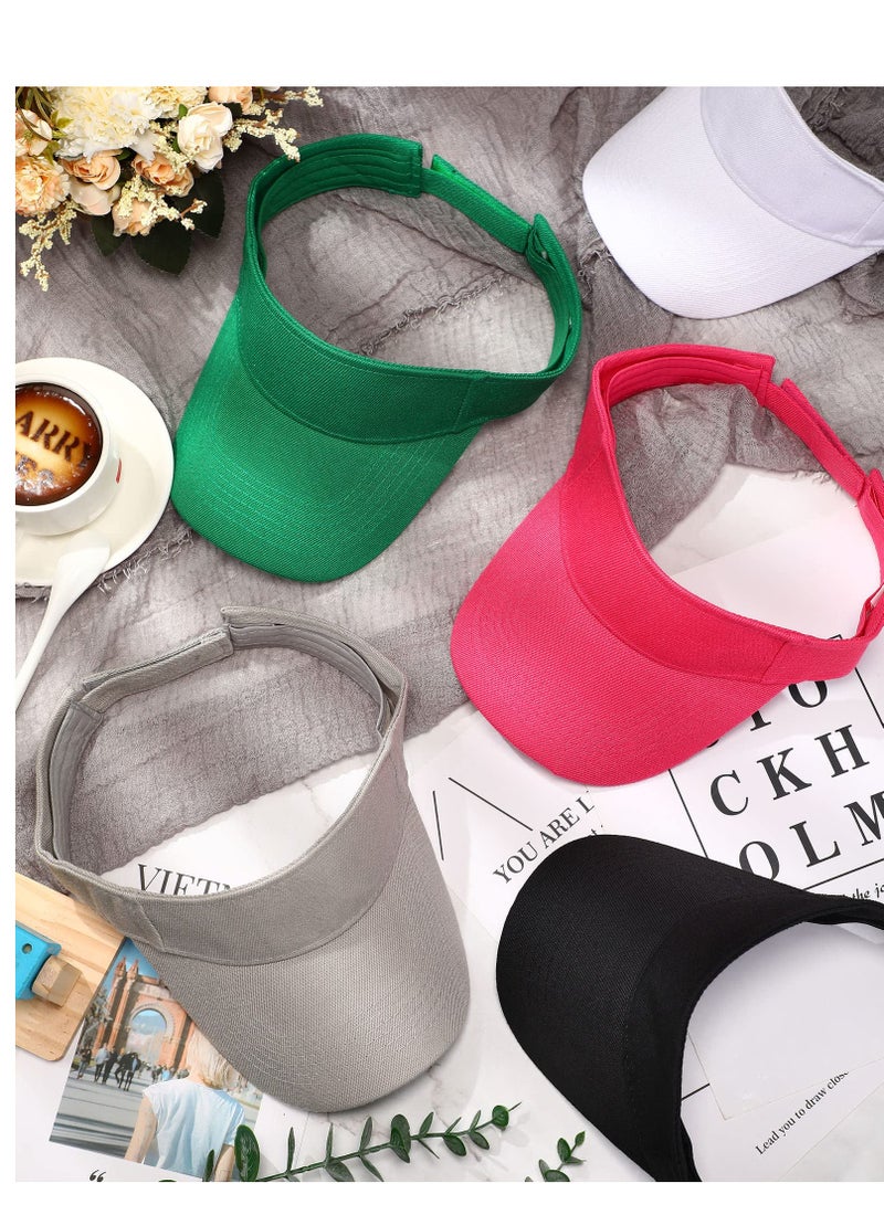 SYOSI 5 Pcs Sports Sun Visor Hats Visor Women Men Golf Visors Hat for Men Adjustable Visor Cap Athletic Visor Hat for Men Women - Image 4