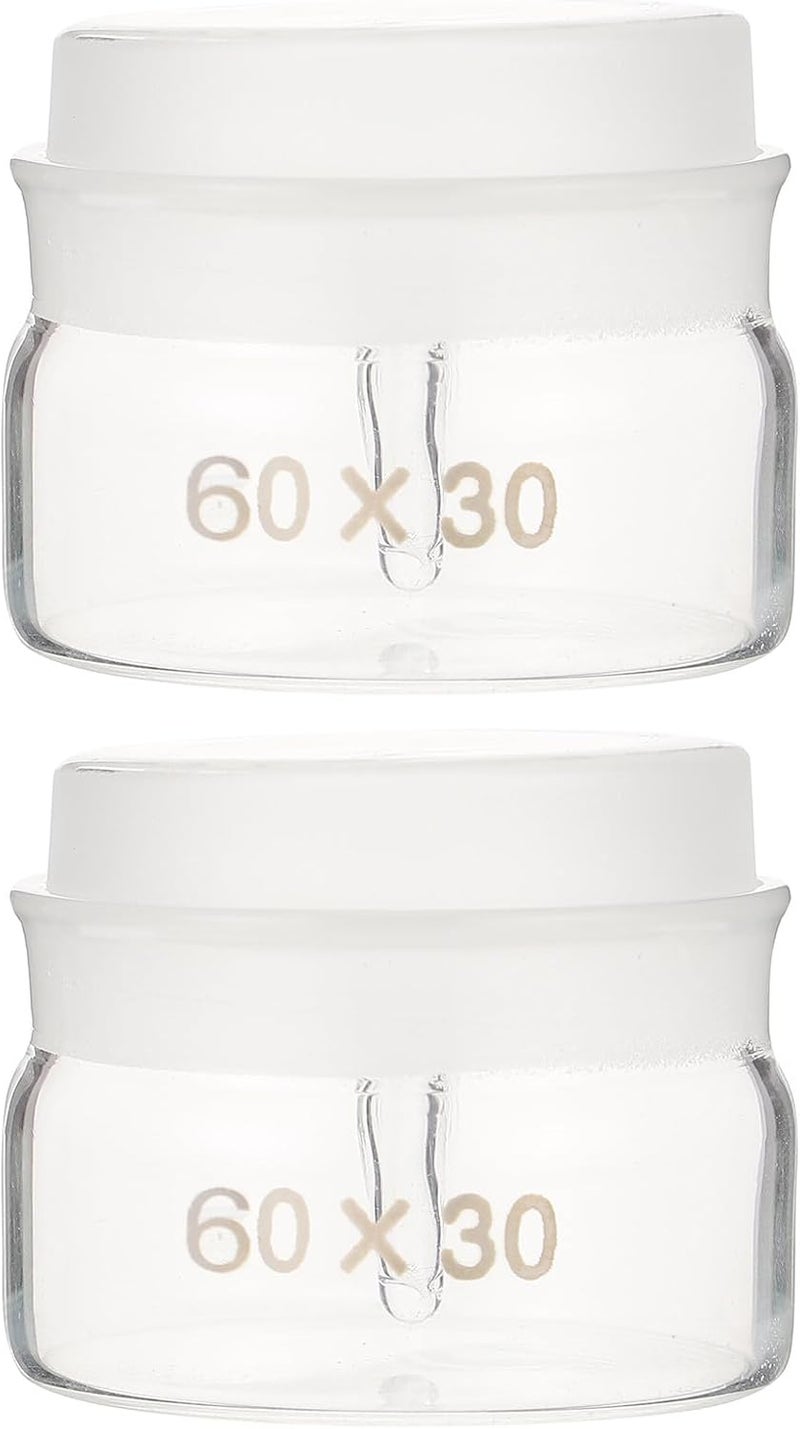 MAGICLULU Glass Weighing Bottles Low and High Form 60x30mm 2pcs Set Laboratory Sampling Jars Borosilicate Glass with Lids for Experimental and Scientific Use - Image 1