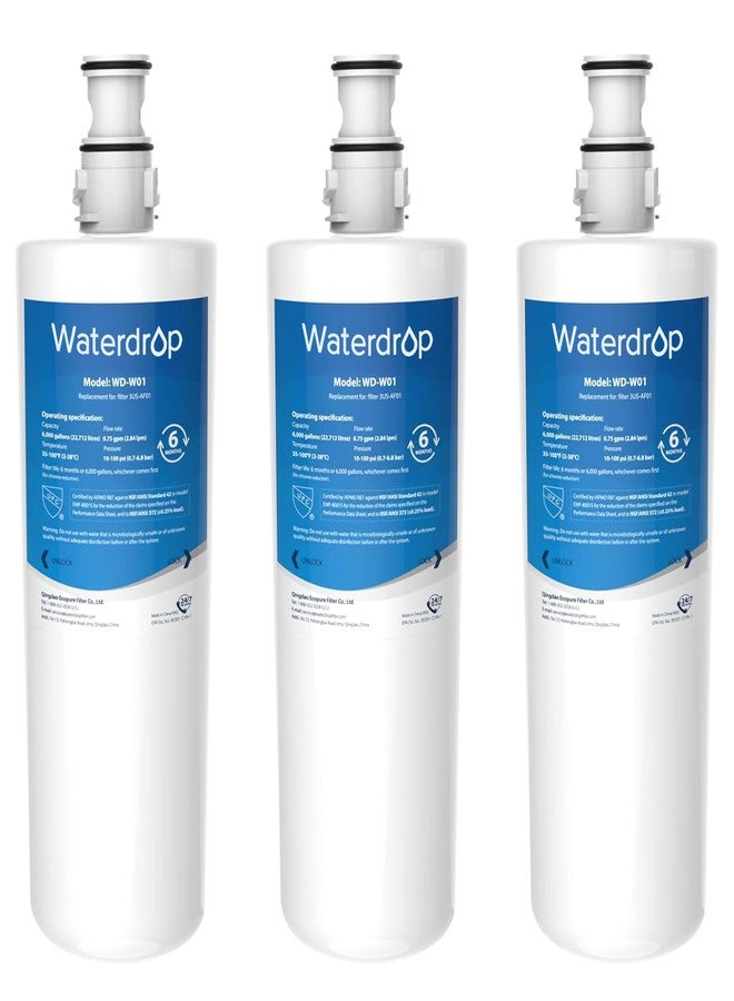 Waterdrop 3US-AF01 Under Sink Water Filter, Replacement for Standard Filtrete® 3US-AF01, 3US-AS01, Aqua-Pure AP Easy C-CS-FF, WHCF-SRC, WHCF-SUFC, WHCF-SUF, NSF/ANSI 42 Certified, Pack of 3 - Image 1