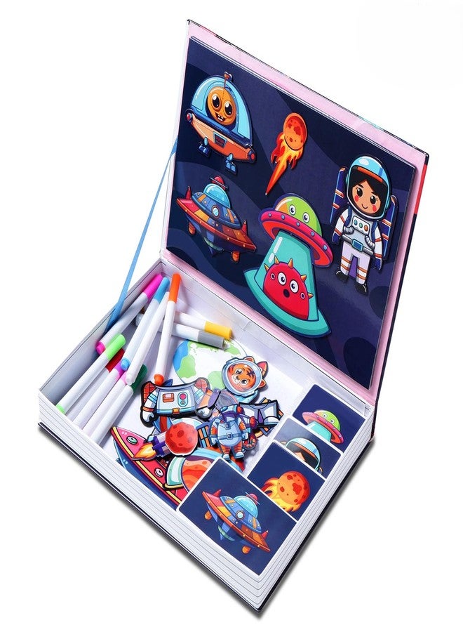 Ramson India Astronaut Magnetic Book, Space Theme Educational Toy with Markers and Magnetic Pieces - Image 2