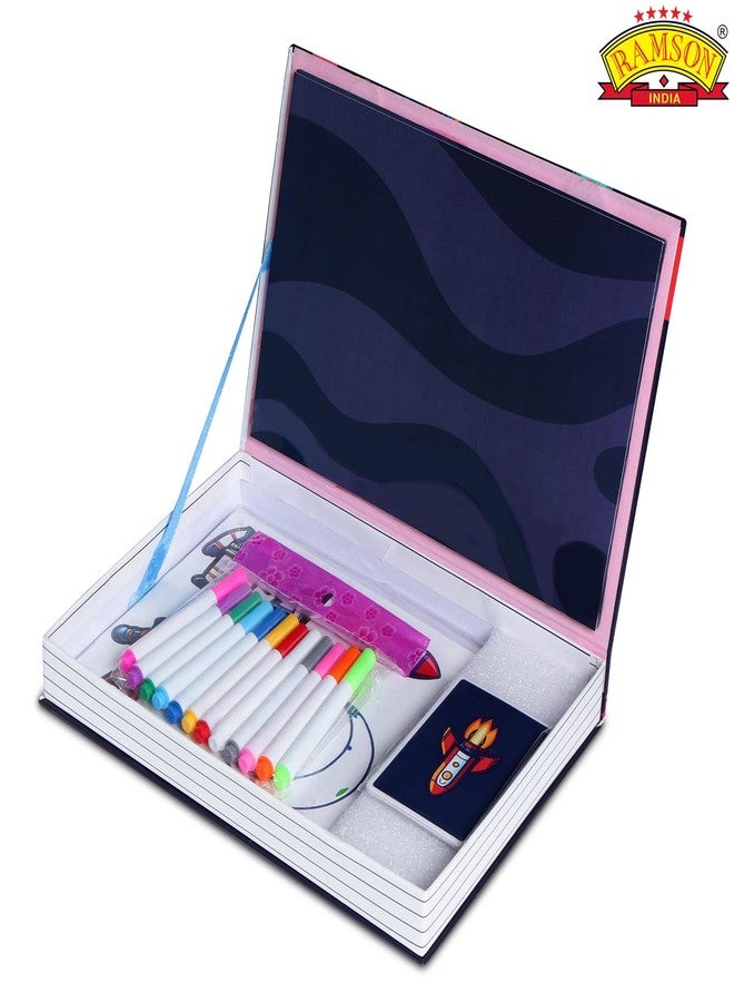 Ramson India Astronaut Magnetic Book, Space Theme Educational Toy with Markers and Magnetic Pieces - Image 3