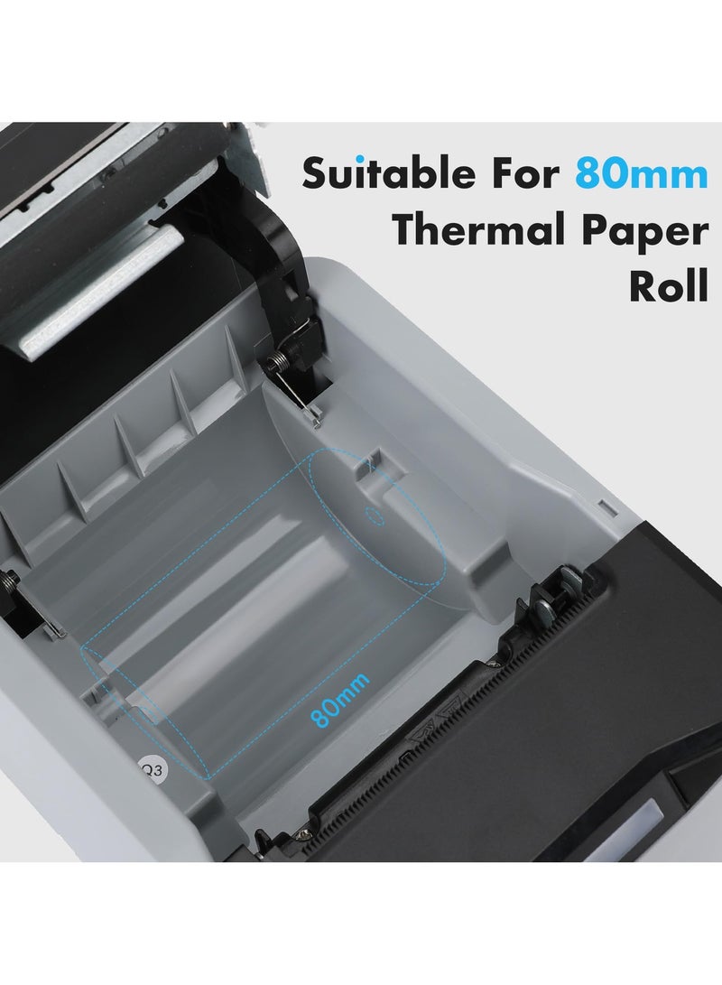 Joshberg Thermal Receipt Printer, 80mm Receipt Printers, 220mm/s, Thermal Pos Printer with Auto Cutter , USB Serial Ethernet Support Windows/iOS/Android, Restaurant Kitchen Printer for ESC/POS - Image 4