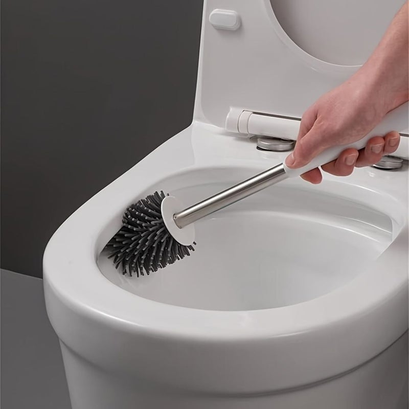 360 Degree Toilet Brush Set Square Base With Handle And Flushing - Image 3