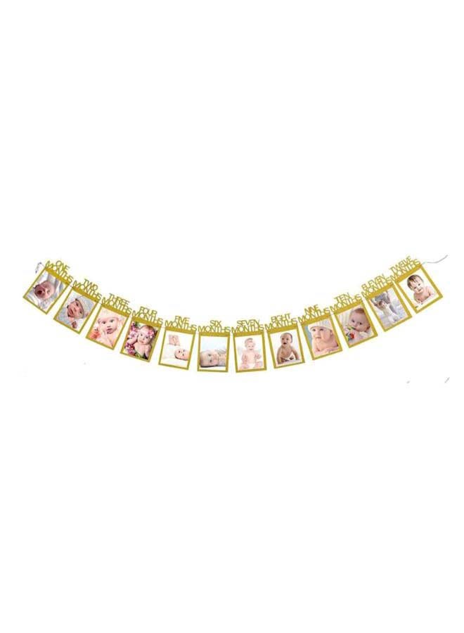 NIBEMINENT 1-12 Month 1st Birthday Party Photo Bunting Garland - Image 1