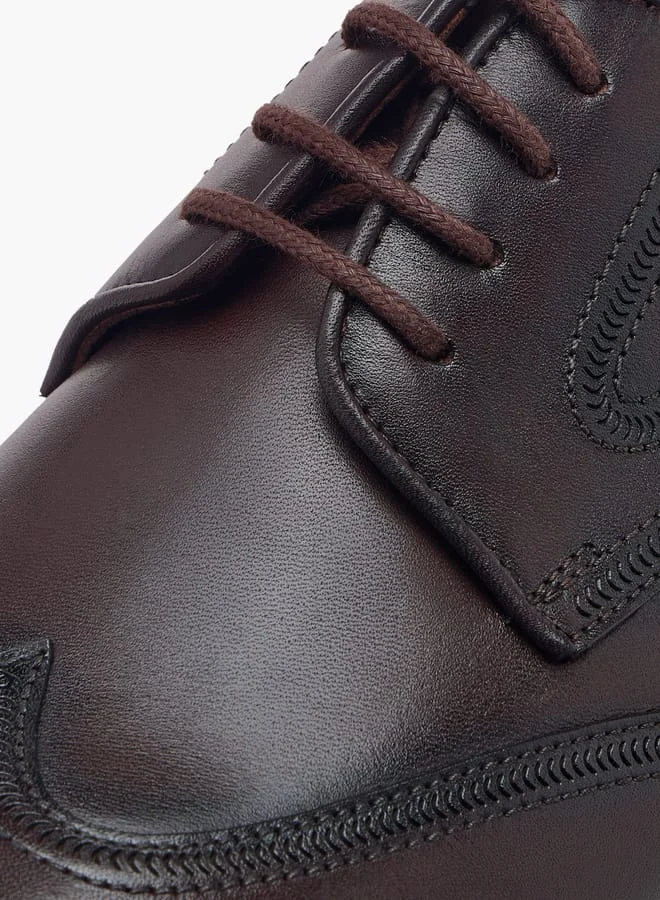Duchini BROWN Men's Textured Derby Shoes with Lace-Up Closure for Men | Best Price UAE