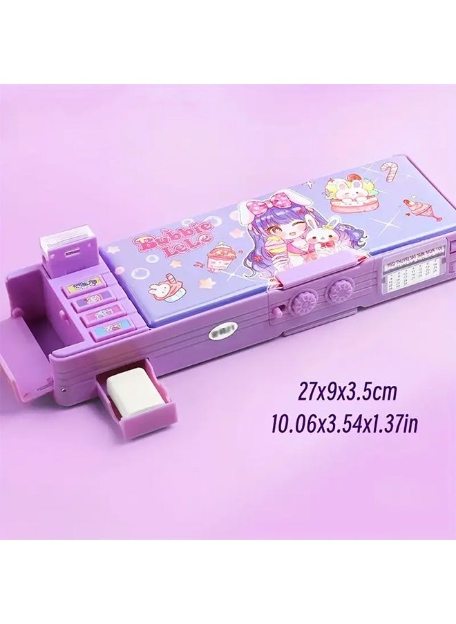 Generic - Stationery Box with Password Lock, Multifunctional Pencil Case with Sharpener,Password Lock Schedule, Whiteboard - Image 1