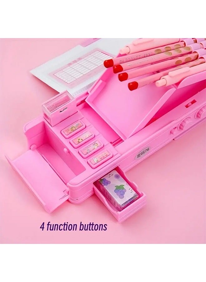 Generic - Stationery Box with Password Lock, Multifunctional Pencil Case with Sharpener,Password Lock Schedule, Whiteboard - Image 1