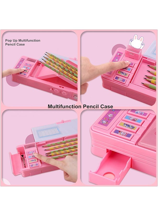 Generic - Stationery Box with Password Lock, Multifunctional Pencil Case with Sharpener,Password Lock Schedule, Whiteboard - Image 1