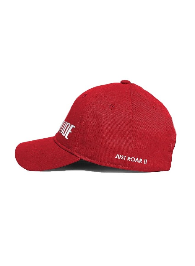 LEOTUDE Sports Embroidered Adjustable Cotton Baseball Caps for Men (Color Red) - Image 3