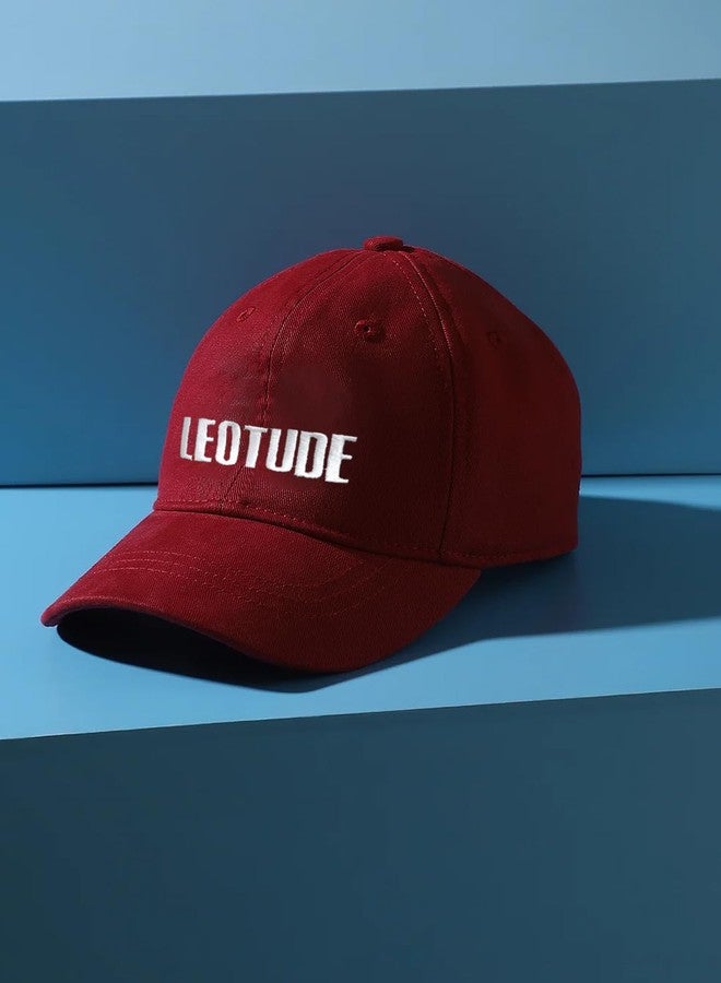 LEOTUDE Sports Embroidered Adjustable Cotton Baseball Caps for Men (Color Red) - Image 2