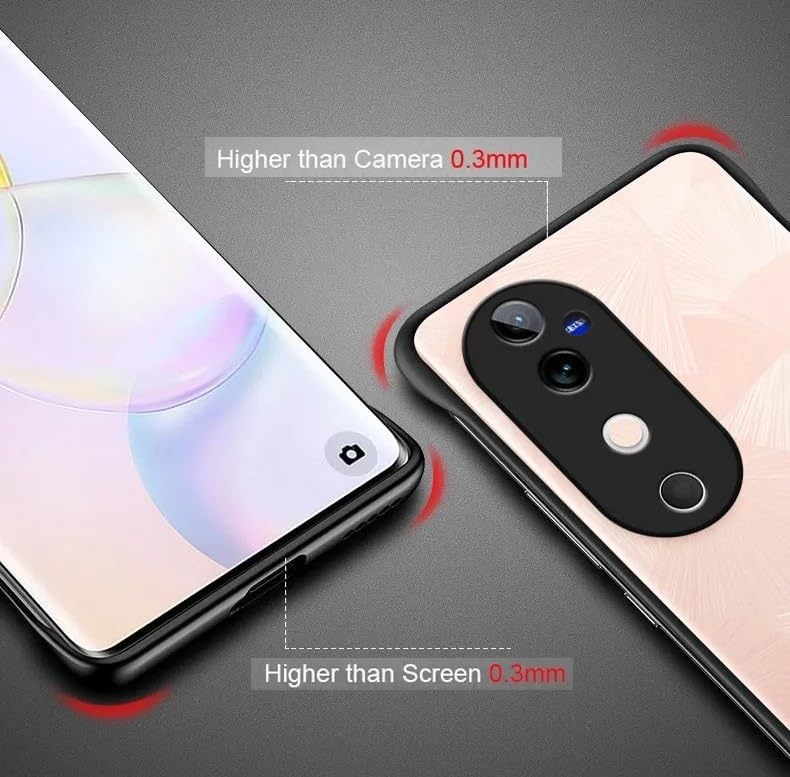 REALCASE for Vivo V40 / V40 Pro / T3 Ultra 5G Back Cover Case | Stylish Frameless Matte Hard Skin | Soft TPU Shock Proof Bumper Back Cover for Vivo V40 / V40 Pro / T3 Ultra 5G (Black) - Image 4