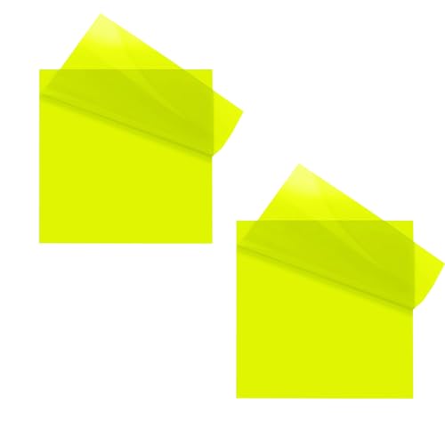 OFIXO Transparent (100 Pcs Yellow 3x3 Inch) Self-Adhesive Sticky Notes, OFIXO Clear See Through Post for Planner Office School College Teacher Student Supplies - Image 1
