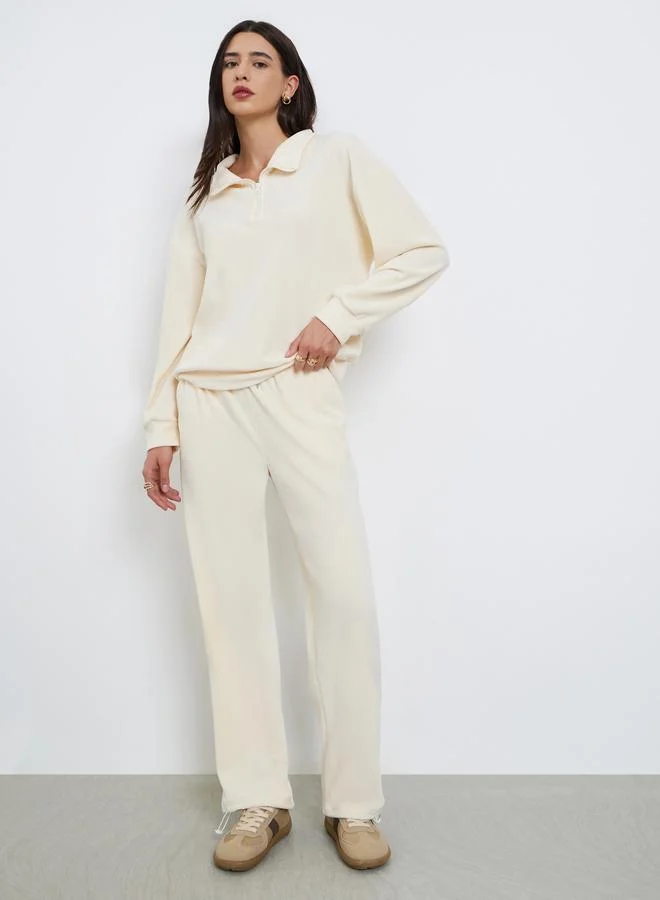 Off White Fleece Sweatshirt and Joggers Co-Ords