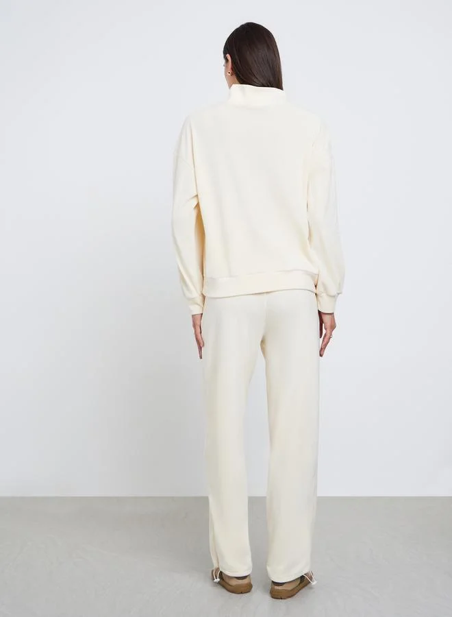 Styli Off White Fleece Sweatshirt and Joggers Co-Ords