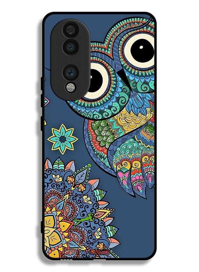 Tolwak Honor 70 Protective Case Cover Floral Owl - Image 2