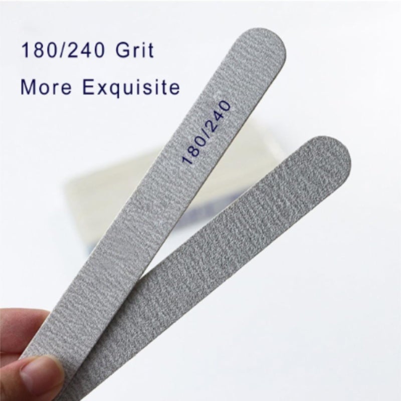 Nail Files 20-Piece Set Double-Side 180/240 Grit - Durable Wooden Core Nail Shaping Tool for Professional Manicure At Home Or Salon Use - Image 3