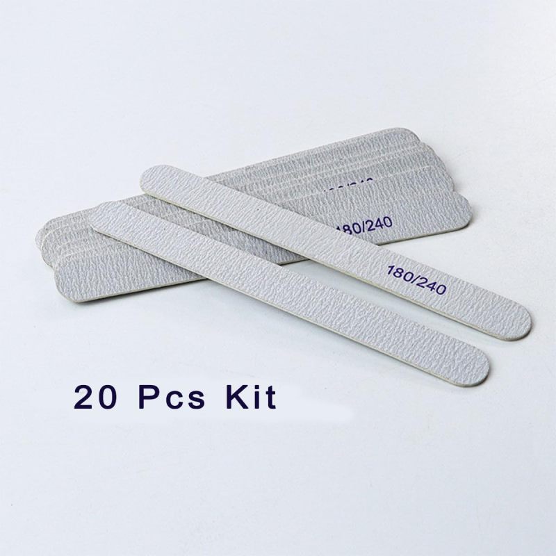 Nail Files 20-Piece Set Double-Side 180/240 Grit - Durable Wooden Core Nail Shaping Tool for Professional Manicure At Home Or Salon Use - Image 4