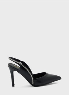 Diamante Edge Slingback Pointed Pump