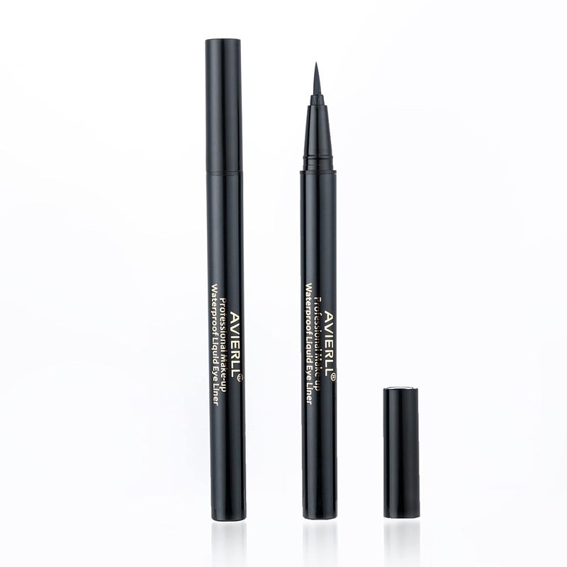 Waterproof Liquid Eyeliner -2Pens Black Eyeliner Long Lasting&Smudgeproof Makeup Liner Easy Liquid Pen 0.03 Fl. Oz (Black)