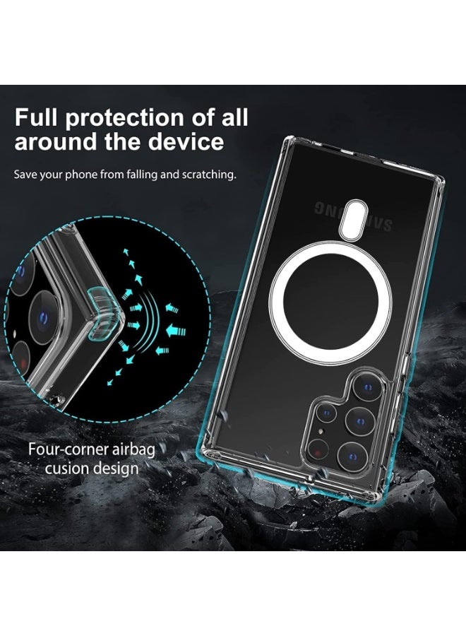 Clear Magnetic Case for Samsung Galaxy S24 Ultra, Camera Protection Cover, Wireless Charging Compatible,Acrylic Hard Back Case for samsung s24 ultra... - Image 5