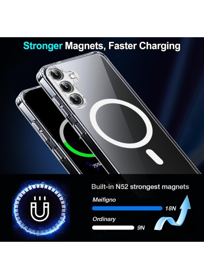 Clear Magnetic Case for Samsung Galaxy S24 Ultra, Camera Protection Cover, Wireless Charging Compatible,Acrylic Hard Back Case for samsung s24 ultra... - Image 2