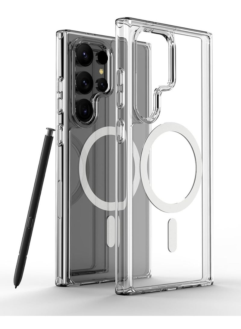 Clear Magnetic Case for Samsung Galaxy S24 Ultra, Camera Protection Cover, Wireless Charging Compatible,Acrylic Hard Back Case for samsung s24 ultra... - Image 1