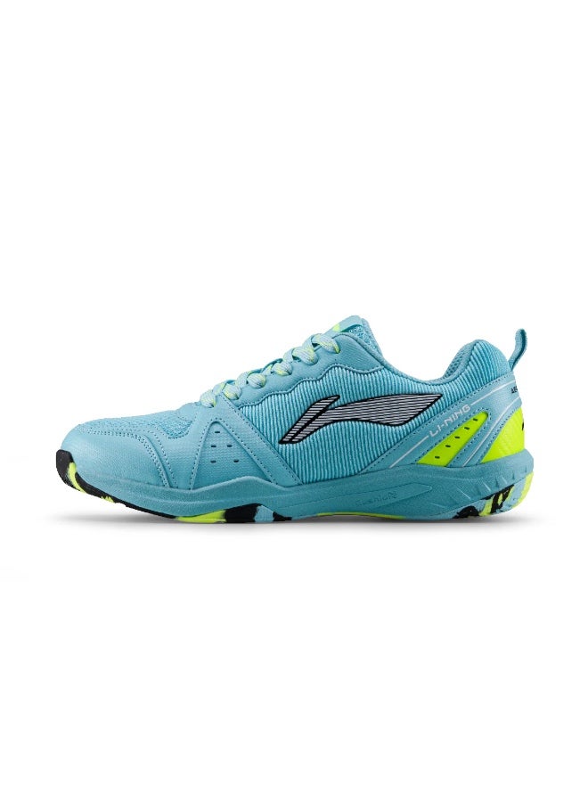 Li-Ning Lining Aero Flow Badminton Shoes Unisex-adult Non Marking Lightweight & Durable (Turqoise/Lime/Black EUR- 40) 6937461100953 - Image 1