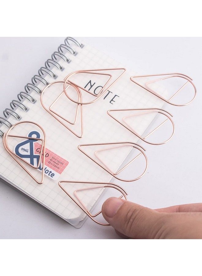 VENCINK 70 Pieces Rose Gold Cute Paper Clips Large Vencink Smooth Stainless Steel Dropshaped Wire Paperclips For Office Supplies Wedding Women Girls Kids Students - Image 5