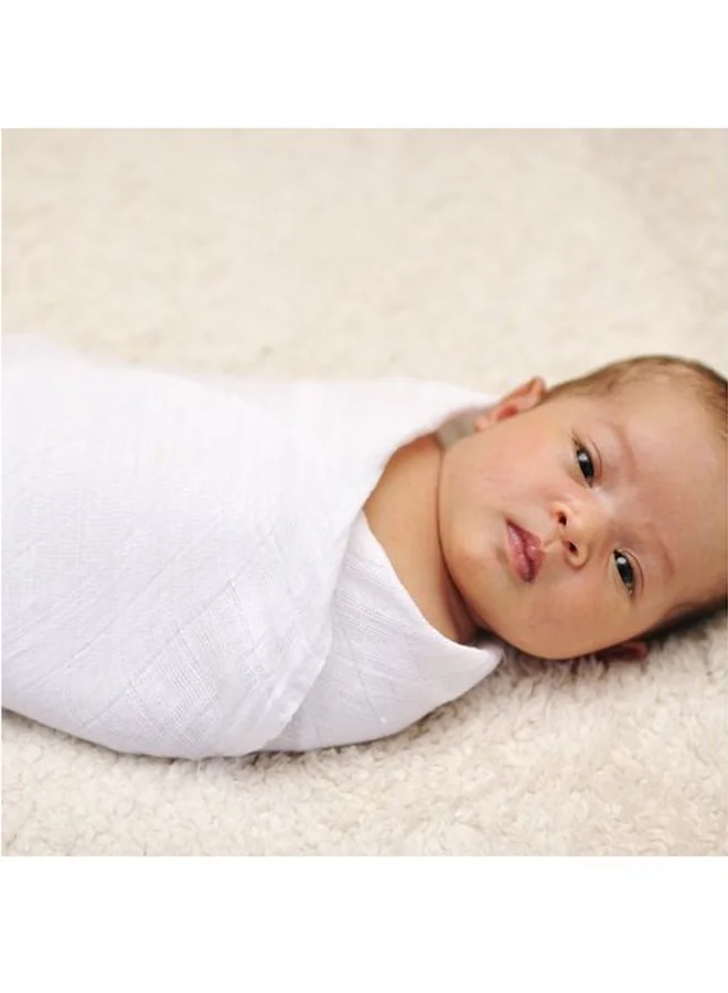 أنفي بيبي Organic Bamboo Beanie and Swaddle Set White Mist