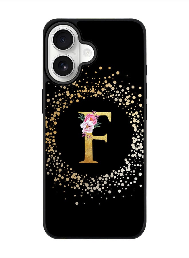 Stylizedd iPhone 17 Case, [Compatible with MagSafe] Slim Magnetic cover Phone Case iPhone 17 -Custom Monogram Floral - F ( Black ) - Image 1