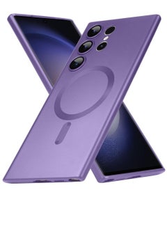 Matte For S23 Ultra Case Compatible With Mag-Safe Slim Thin Magnetic Cover With Built-in Camera Lens Protector Shockproof Phone Shell (S23 Ultra Purple)