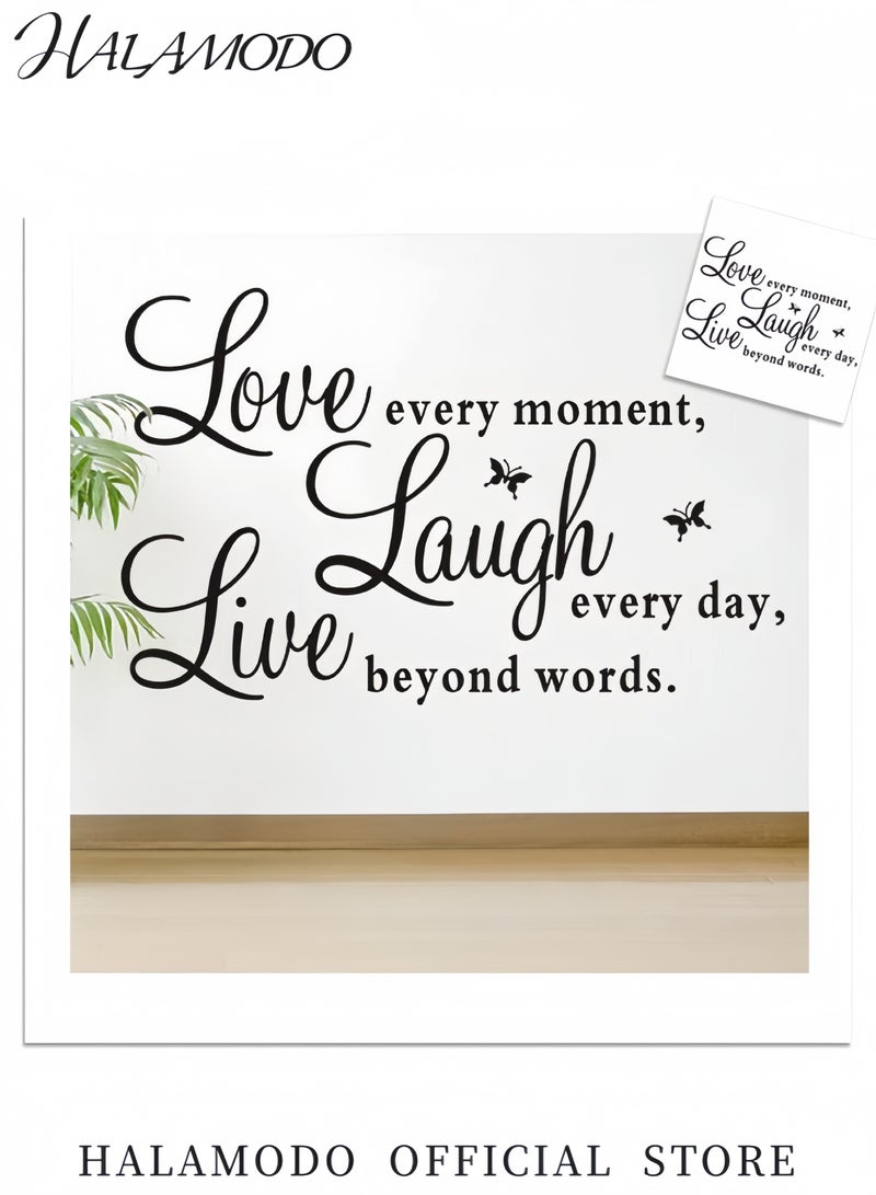 HALAMODO Wall Sticker for Live Every Moment & Laugh Every Day & Love Beyond Words Motivational Wall Decals Family Inspirational Wall Stickers Quotes - Image 5