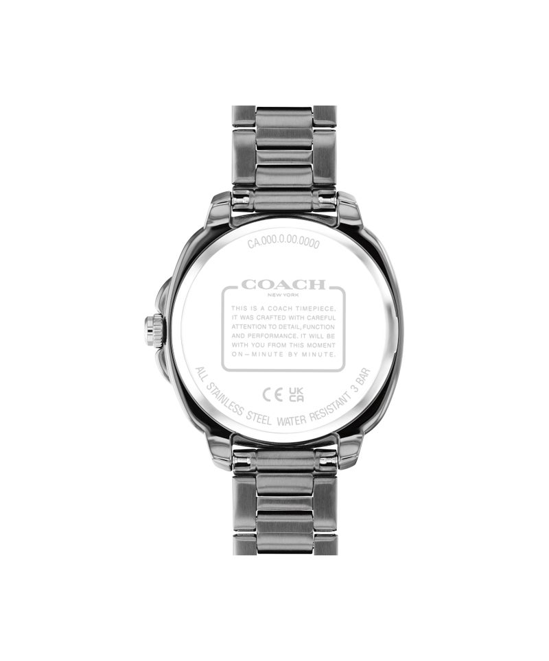 COACH Tonneau Analog Women'S Ionic Plated Grey Steel Case  Watch - Image 2