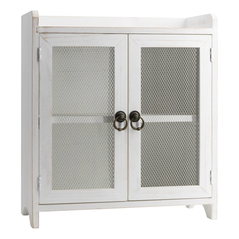 COLLECTIVE HOME COLLECTIVE HOME  2 Tiered Storage Cabinet Countertop Cabinet Wood Organizer for Kitchen Living Room Bedroom Bathroom Office with Magnetic Door 1575 x 145 x 65 White 02 