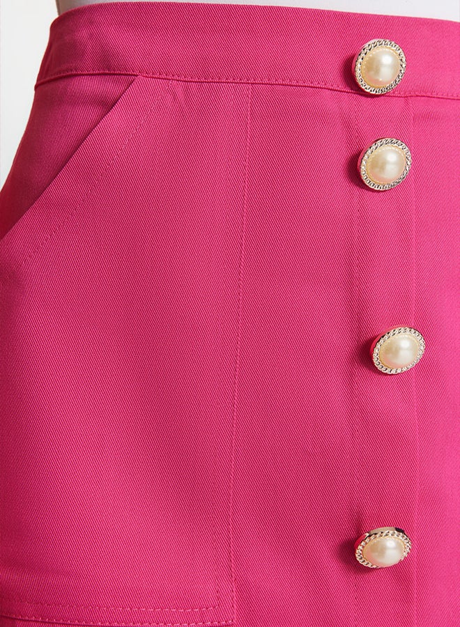 trendyol Fuchsia Front Button Detailed Mini Length Woven Skirt  - Image 4