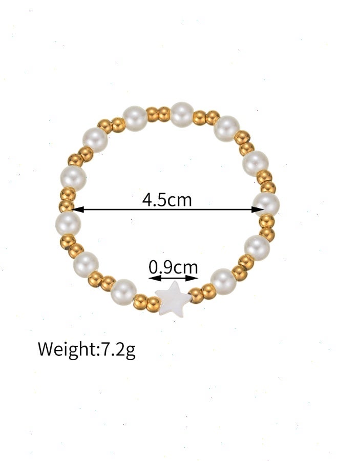 Valshar 4-Piece Daisy Flower Bracelet, Pearl Beaded Flower Bracelet, Multilayer Bracelet Set Flower Bracelet Women Jewelry - Image 3