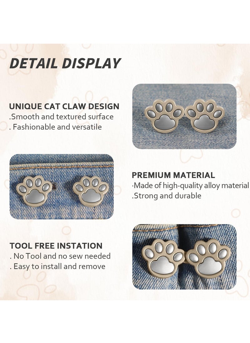 SYOSI 8 Pairs Jean Buttons for Loose Jeans, Cat Claw Pant Waist Tightener, Adjustable Waist Buckle Extender, Detachable Waistband Tightener Buttons Pins for Jeans  - Image 3