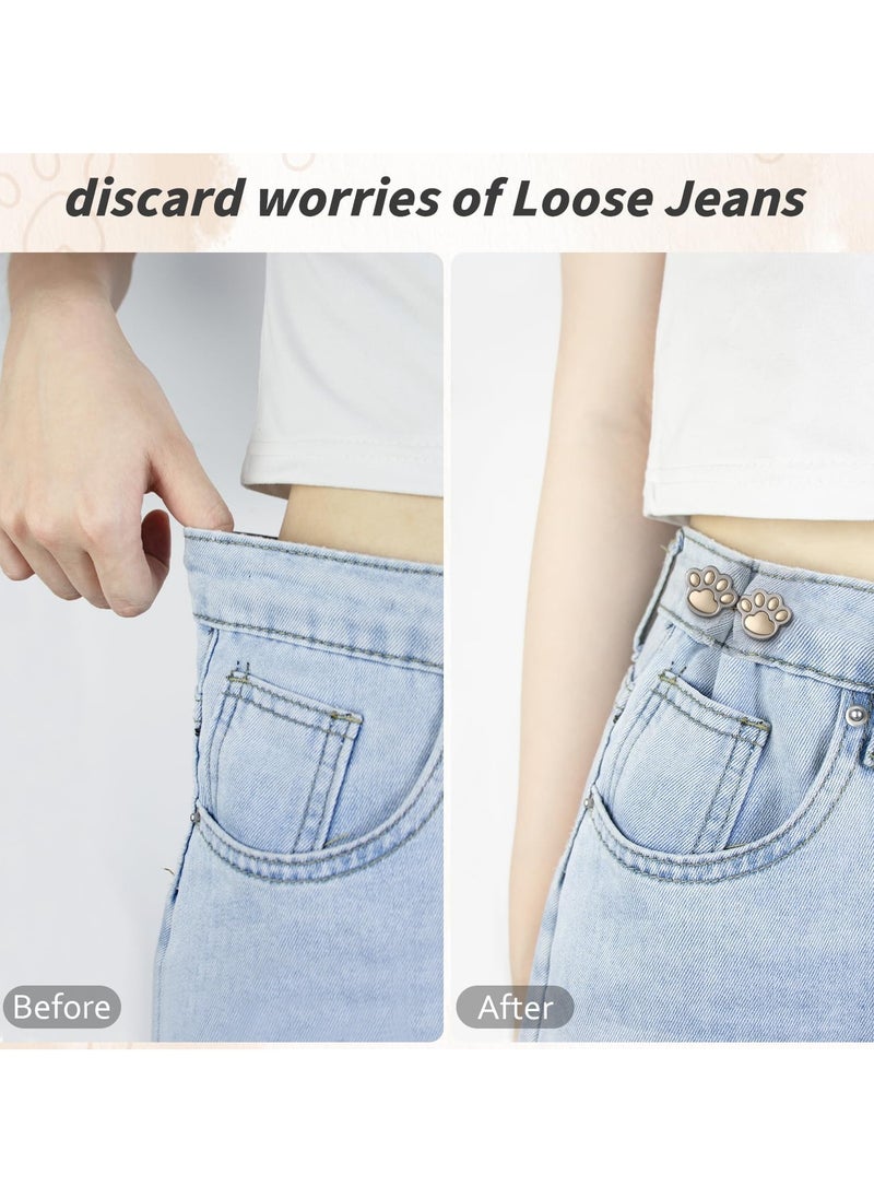 SYOSI 8 Pairs Jean Buttons for Loose Jeans, Cat Claw Pant Waist Tightener, Adjustable Waist Buckle Extender, Detachable Waistband Tightener Buttons Pins for Jeans  - Image 2