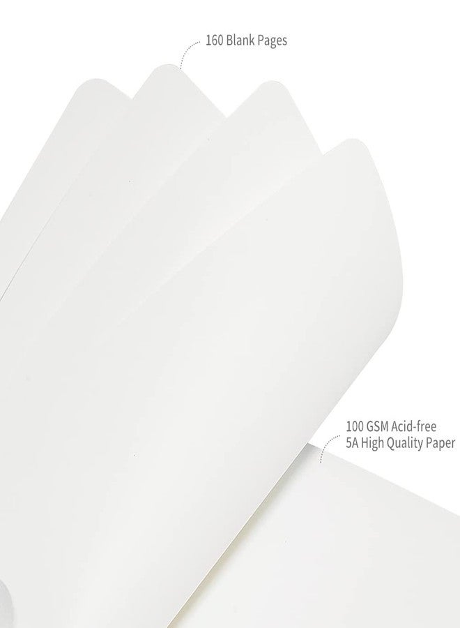 JOYEUX Blank Journal Notebook, A5, 160 Pages 100 Gsm Thick Sketch Books Hardcover Journal for Writing, 5.7 inches x 8 inches Notebooks for Work (Black) - Image 3