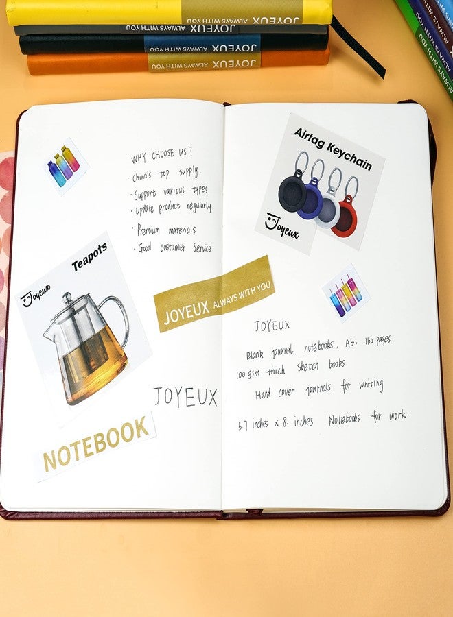 JOYEUX Blank Journal Notebook, A5, 160 Pages 100 Gsm Thick Sketch Books Hardcover Journal for Writing, 5.7 inches x 8 inches Notebooks for Work (Black) - Image 4
