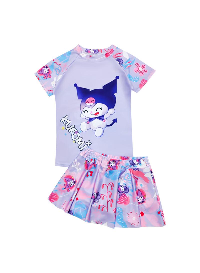 Y&D Kuromi Swimsuits for Girls Swimwear Cartoon Beach Bathing Suit with Swimming - Image 1