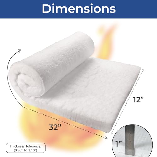 SIMOND STORE Ceramic Fiber Insulation Blanket - 1” x 12” x 32” - 8# Density 2400F - Fireproof Insulation Blanket for Wood Stove, Forge, Furnace, Fireplace, Kiln, Pizza Oven, Dishwasher, Chimney, Boiler, and More - Image 2