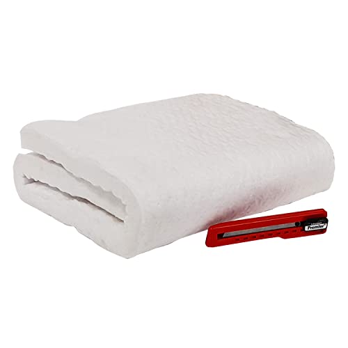 SIMOND STORE Ceramic Fiber Insulation Blanket - 1” x 12” x 32” - 8# Density 2400F - Fireproof Insulation Blanket for Wood Stove, Forge, Furnace, Fireplace, Kiln, Pizza Oven, Dishwasher, Chimney, Boiler, and More - Image 1