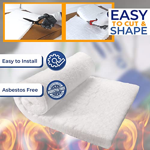 SIMOND STORE Ceramic Fiber Insulation Blanket - 1” x 12” x 32” - 8# Density 2400F - Fireproof Insulation Blanket for Wood Stove, Forge, Furnace, Fireplace, Kiln, Pizza Oven, Dishwasher, Chimney, Boiler, and More - Image 5