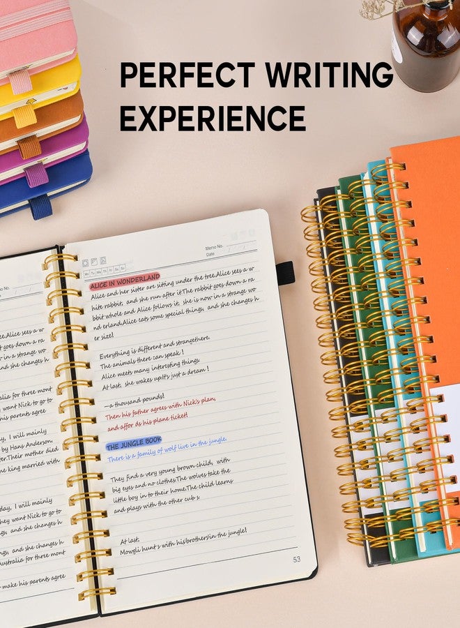 PERCUN Large Spiral Notebook with 300 Numbered Pages - B5 Spiral Journal for Writing, College Ruled Lined Pages, Work & School Notebook for Men & Women,hardcover Leather Notebook 7" x 10" - Image 4